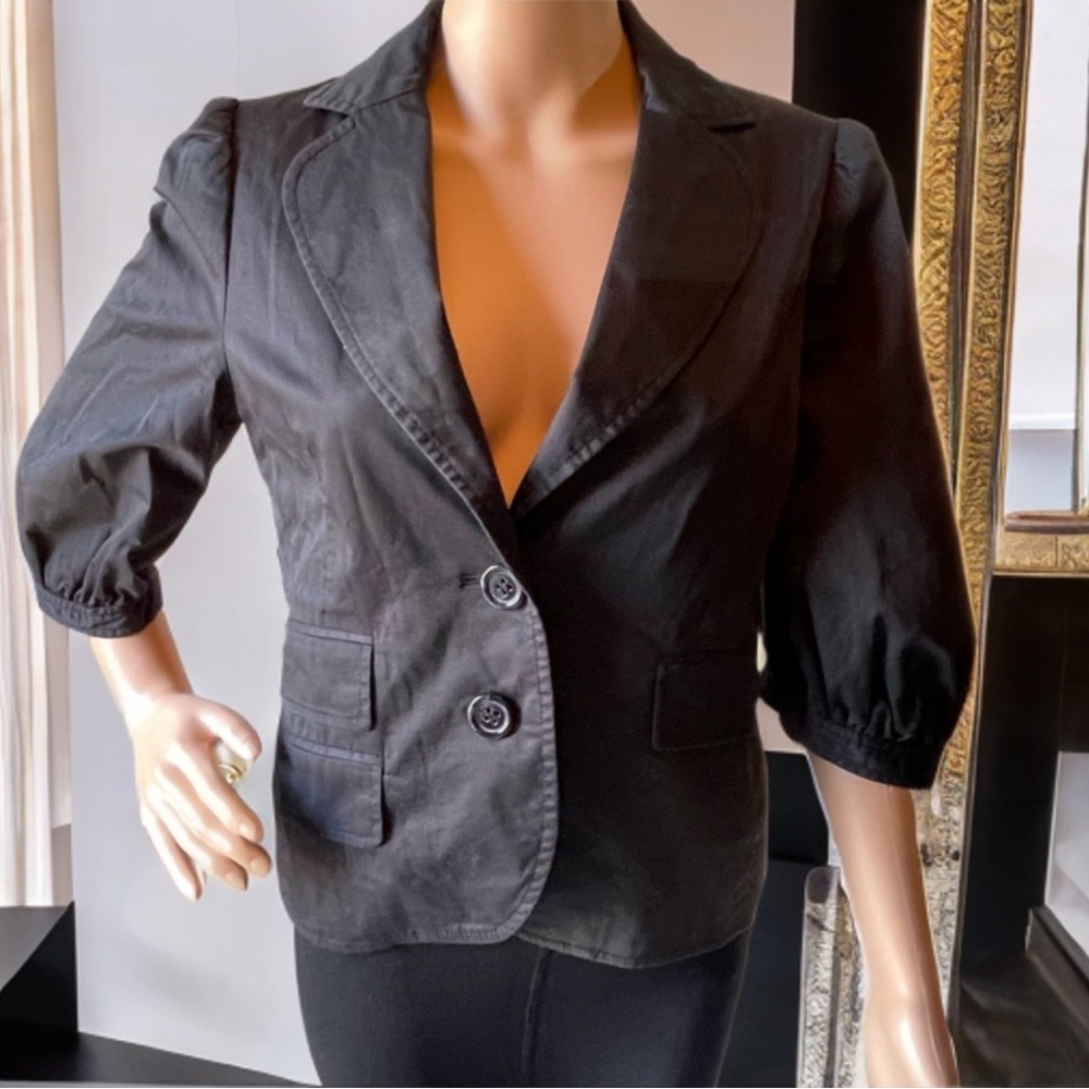 BCBG MAXAZRIA Black 1/4 puff sleeve jacket